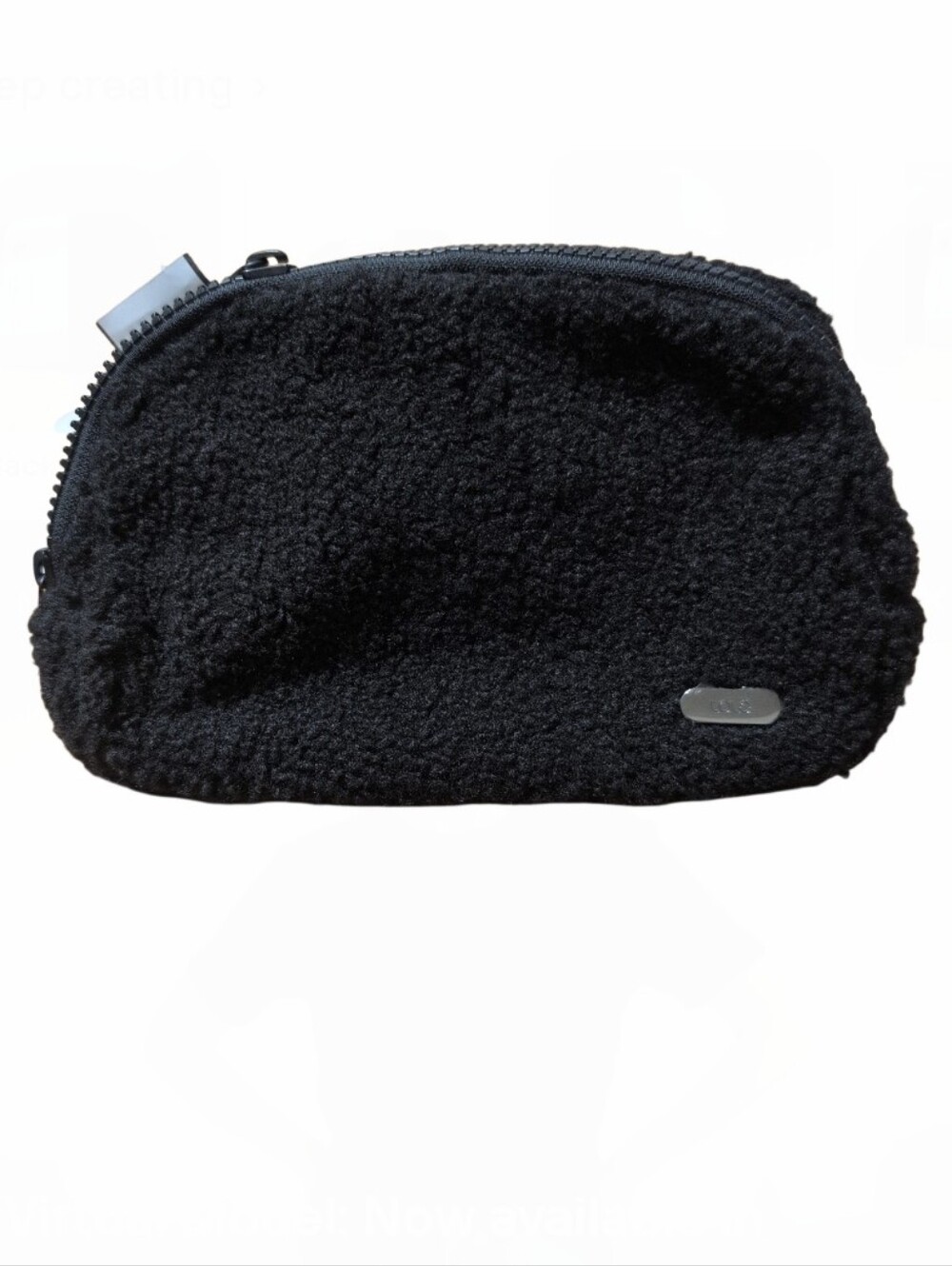LOLE Black Sherpa Belt Bag Fleece Waist Pack Zip Pouch